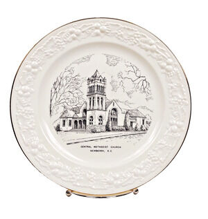 Homer Laughlin Eggshell Plate Newberry SC B52N5 Central Methodist Church 1950's